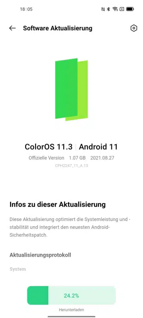 ColorOS 11.3 Udpate fürs Reno6 Pro 5G
